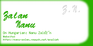 zalan nanu business card